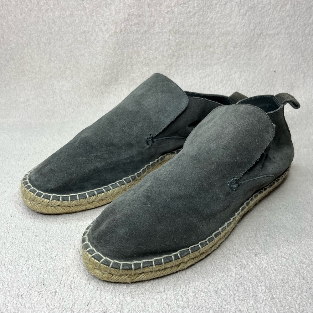 Vince Ronan Suede Slip/Pull On Espadrille Flat Ankle Booties Women’s 8 Gray Boho - Picture 6 of 12